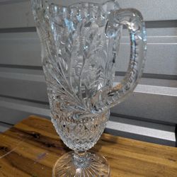 Antique Cut Glass Water Pitcher