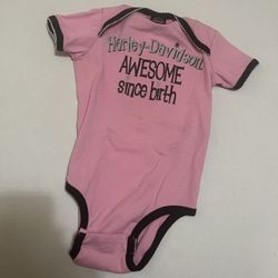 Harley Davidson Motorcycles Pink One Piece Bodysuit 