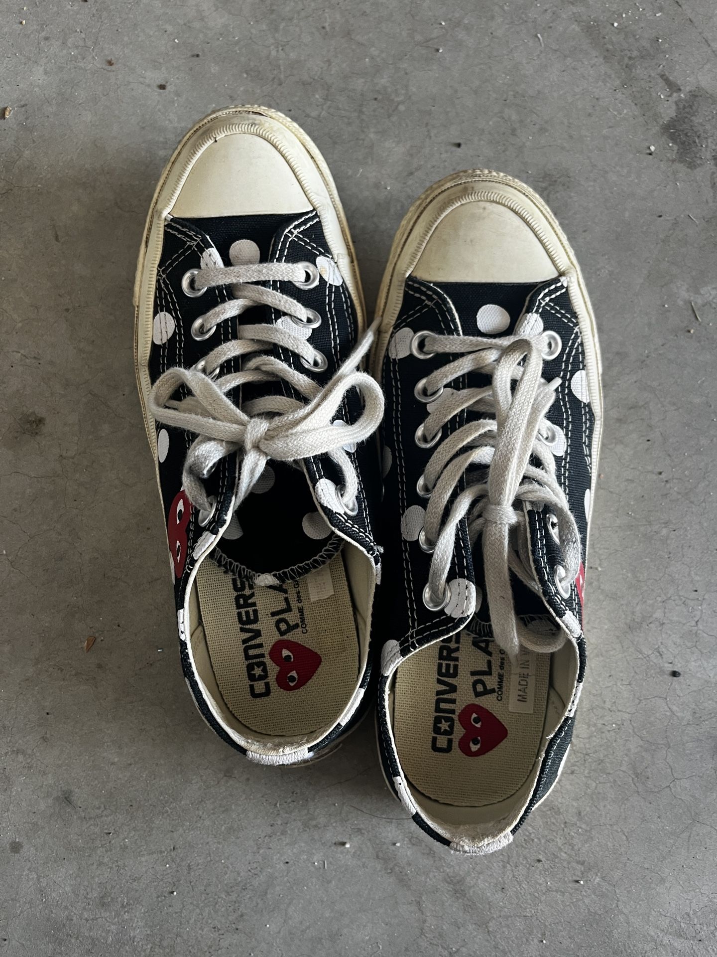 Converse Comme Des Garsons Play White Chuck Taylor Hearts Unisex Shoe Sz 5