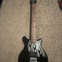First Act ME-1980 Guitar In Black With Flames