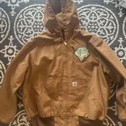 Carhartt Men’s Brown Jacket - Size XL With Custom Patch