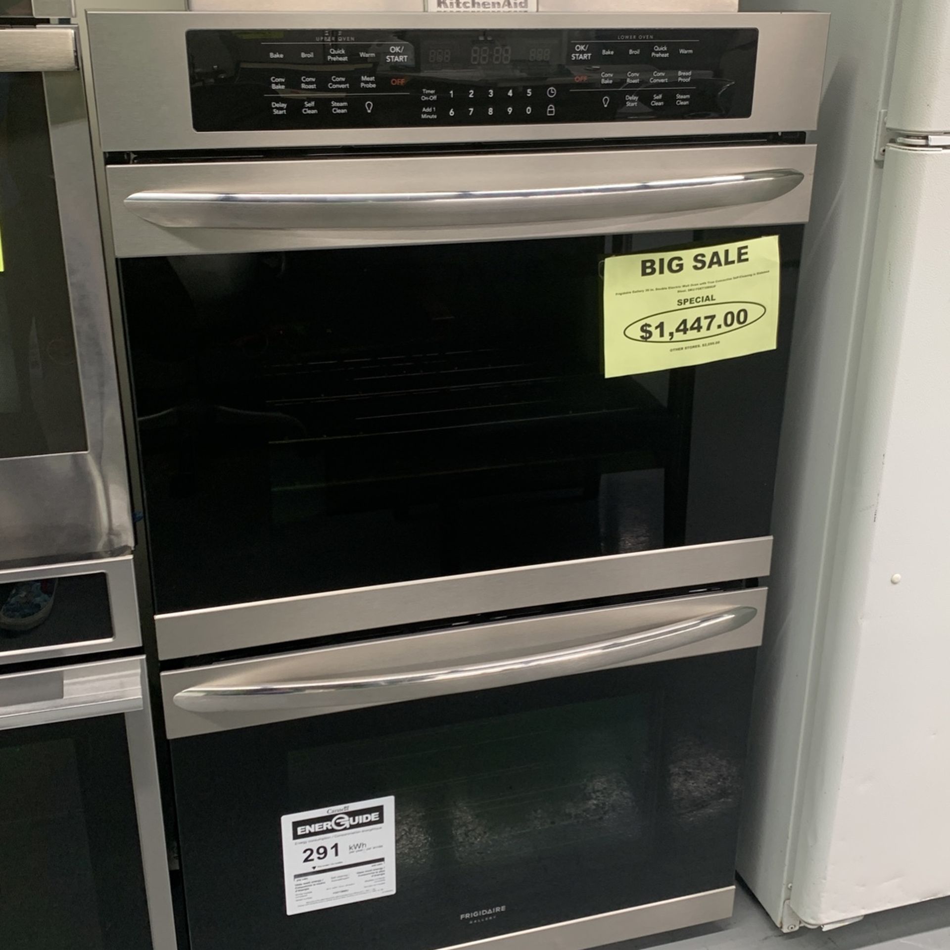 Frigidaire Gallery 30 In Double  Wall Oven  With True Convection Self-cleaning In Stainless Steel.Brand new scratch and dent appliances with warranty.