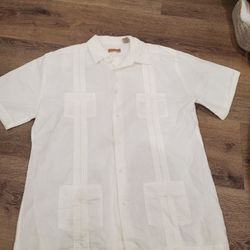 Natural blue by visitors white shirt short sleeves men size L