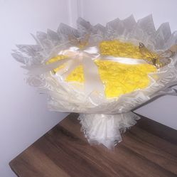 50 Counteternal Yellow Rose Bouquet Ribbon Ready For Any Saying 