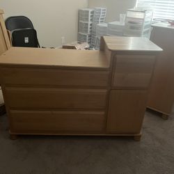 Maple Wood Dresser Hutch