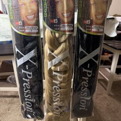 X-Pression Premium Ultra Braid Hair – Multiple Colors (1, 1B, 2, 4, 24, 27, 33, 99J, 118)