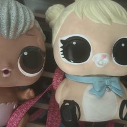 LOL Ooh Lala Baby Surprise & LOL Surprise Biggie Pet Bank Doll Backpack 