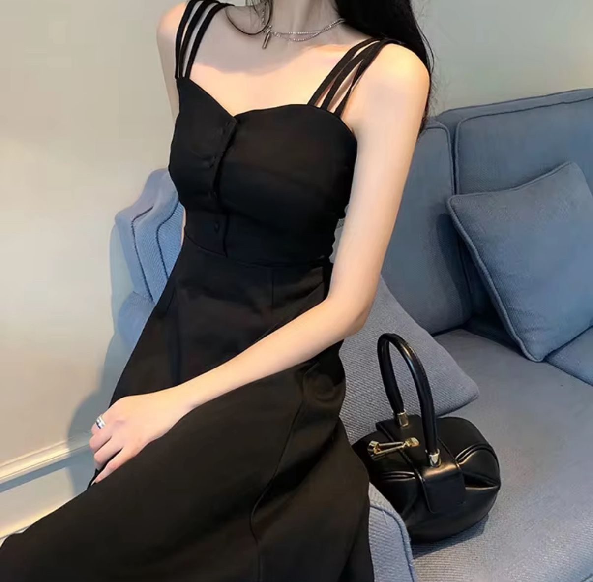 Black Heart Neck Halloween Party Vacation Black Cat Vampire Devil Mini Kpop Idol Dress