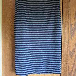 The Limited Skirt Medium Gray Blue Striped Midi Pull On Slit Pencil