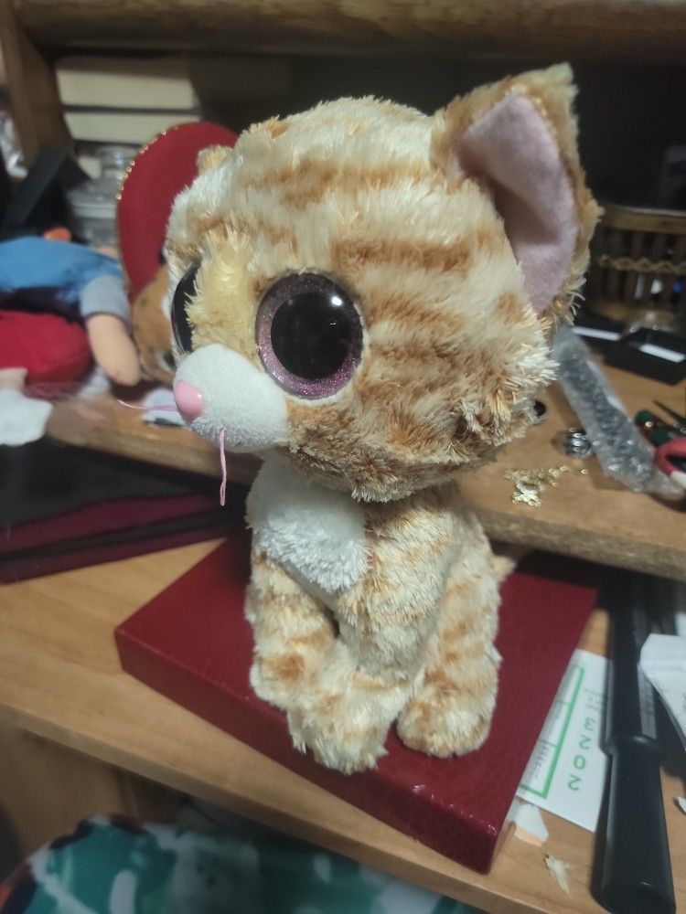 TY Beanie Boo Tabitha The Striped Tan Cat 9"