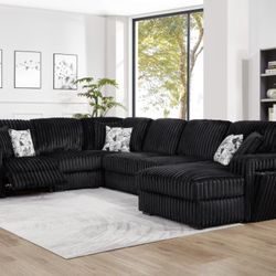 Corduroy Power Recliner Sectional 