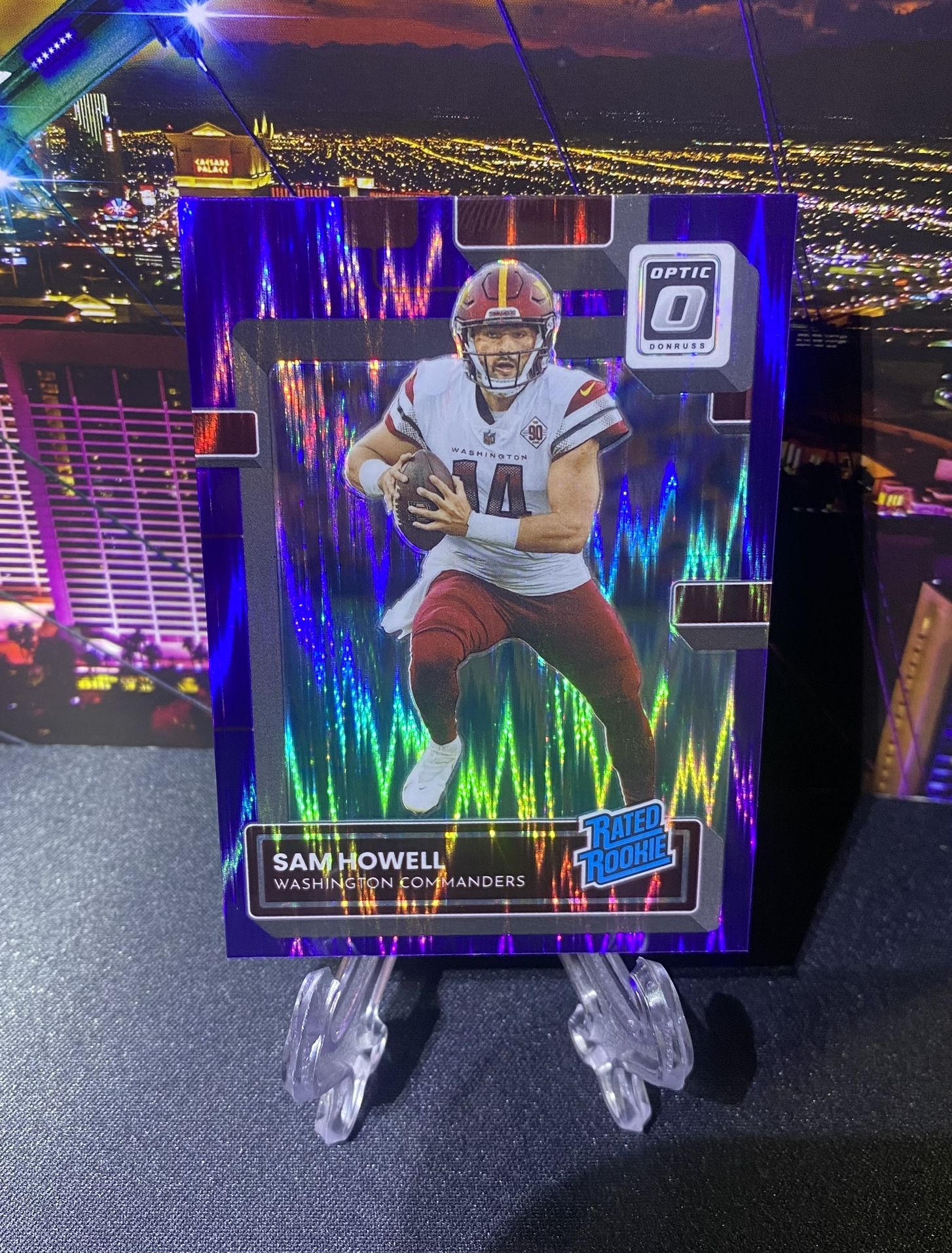 SAM HOWELL 2022 Panini Donruss Optic Rated Rookie Purple Shock RC Commanders For Sale In San