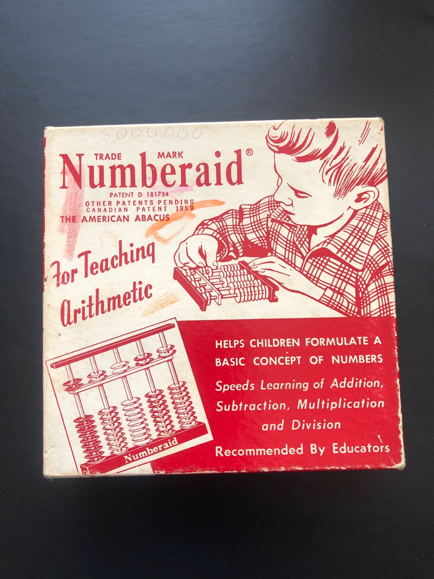 Vintage 1955 “Numberaid” The American ABACUS with box and instructions
