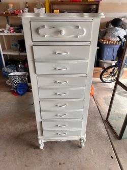 48” Tall White French Provincial Lingerie Chest