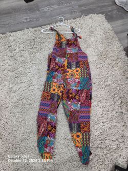 Colorful Patchwork Print Jumpsuit