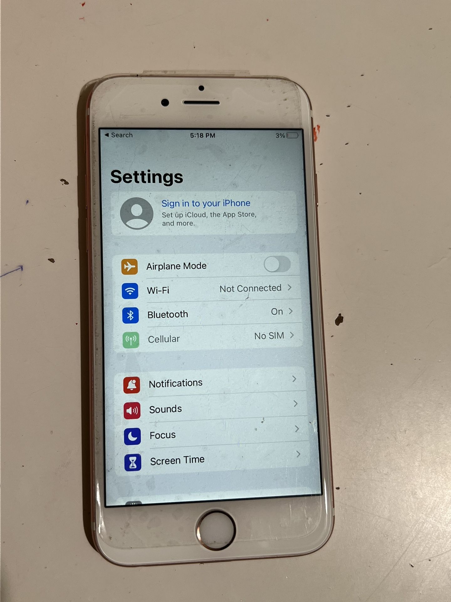 IPHONE 6S , No iCloud