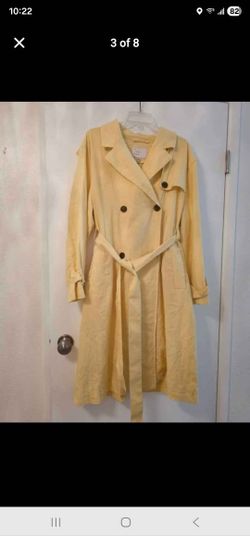 Brand New womans size XL Trench coat(55%linen-45% Rayon)Yellow💛


