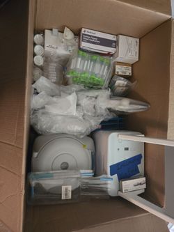 Complete Laboratory Equipment Setup – Incubator, Centrifuge, Glassware & Supplies