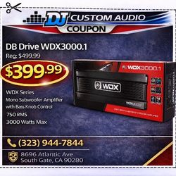DB Drive WDX Series Mono Subwoofer Amplifier Class D 3000 Watts Max WDX3000.1 🚨 Payment Options Available 🚨