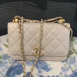 Chanel Beige Classic Shoulder Bag