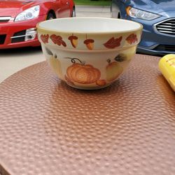 Fall Themed Larger Size Bowl, Like New