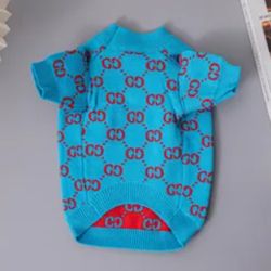 BLUE AND RED DOG SWEATER! NEW!