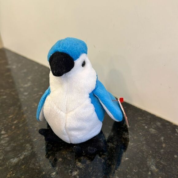 Ty Rocket The Blue Jay Bird Beanie Baby Plush 6” Stuffed Animal Toy