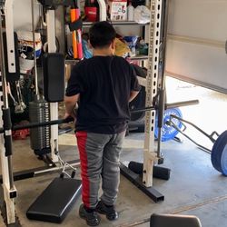 Weight Set, With Squat Rack, Back Row, Lat Pull Down