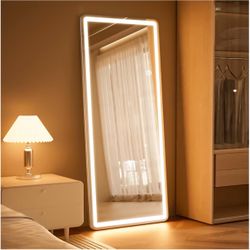 56” Full Length LED Mirror – Dimmable 3-Color Lights