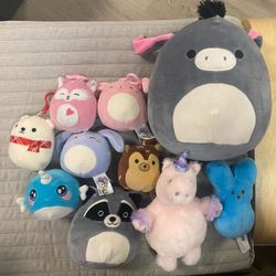 Group Of Ten Stuffed Animals