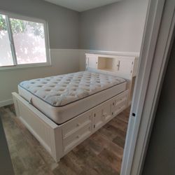 Bed All In One 8 Drawers Bookcase Headboard 