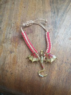Dragon Charm Macrame Bracelet