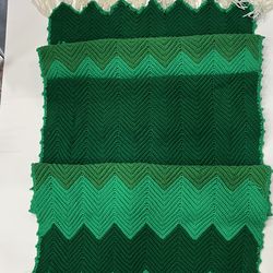 Vintage Hand Crocheted Multi-Color Pattern Afghan Shoulder Throw Blanket