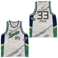 Fila Sprite Grant Hill White Basketball Jersey Mens Small New $78 MSRP