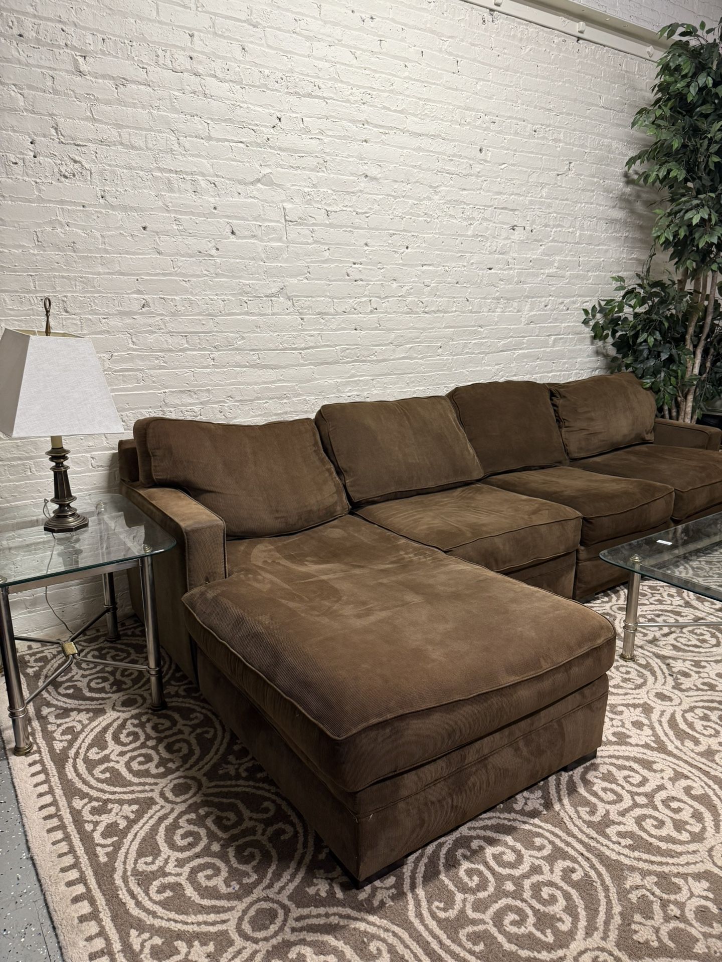 Brown Sectional Couch (Free Local Drop-Off)