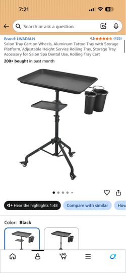 Rolling Salon Tray Cart