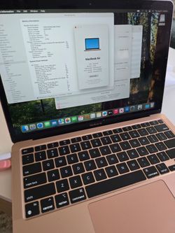 PINK 2020 MacBook Air A2337,M1 ,8Gb,256Gb,13” LCD, AC Charger, Grade A,99% New Condition,Office 2022,Sequoia MAC OS for Promo Day