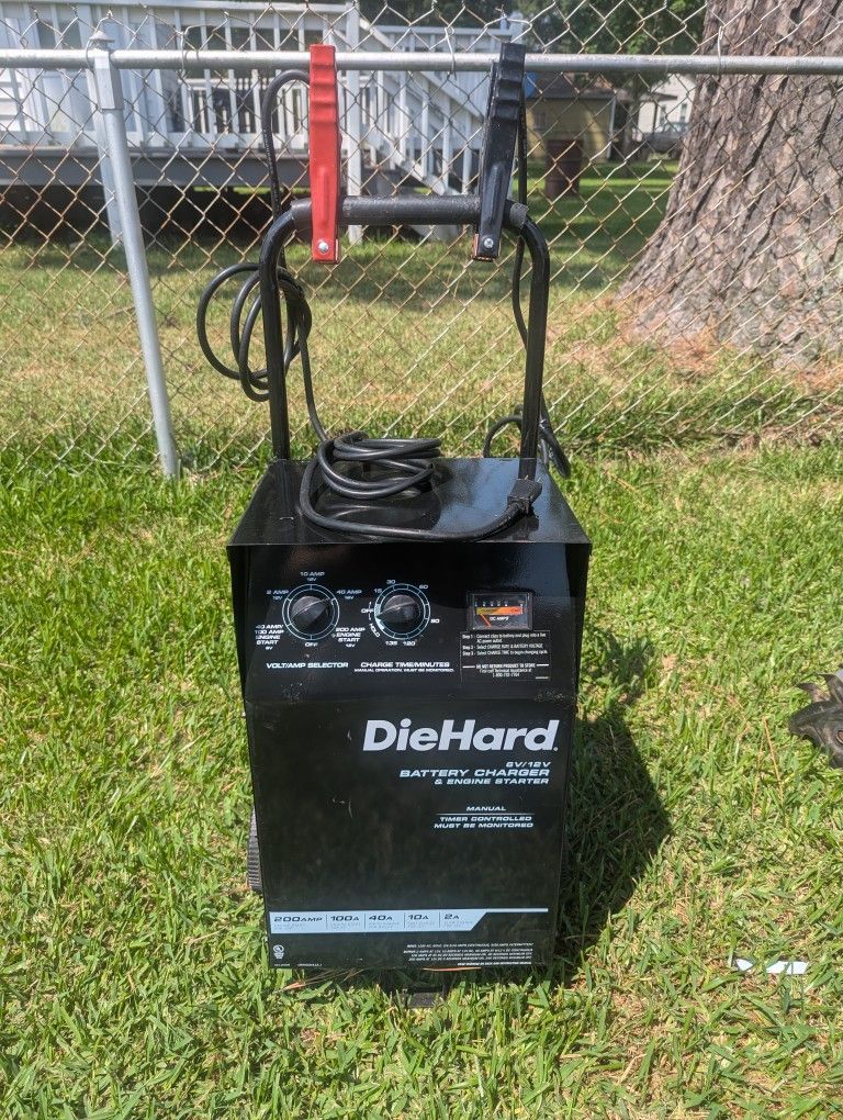 Die hard 6 volt and 12 volt battery charger and engine starter. An excellent condition. Have two and need the room in my garage so this one and other