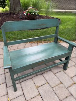 Dark green wood bench - for children or plants