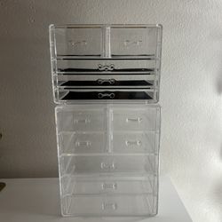 2 Clear Acrylic Drawer Storage 