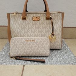 Michael Kors Satchel With Signature Logo 