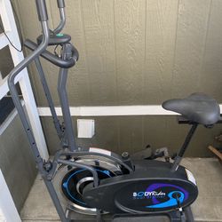 2 In 1 Elliptical Trainer Stationary Exercise Bike