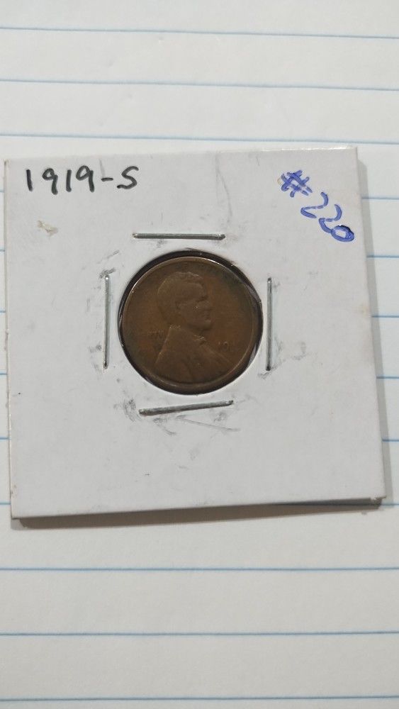 1919 S Wheat Penny (#220)