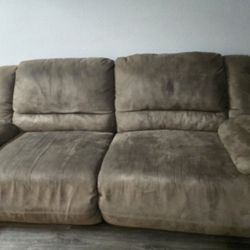Reclining Sofa and Two Armchairs