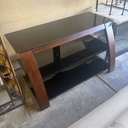 Glass and Wood TV / Television Stand