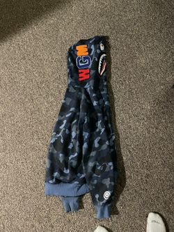 Blue bape shark zipup