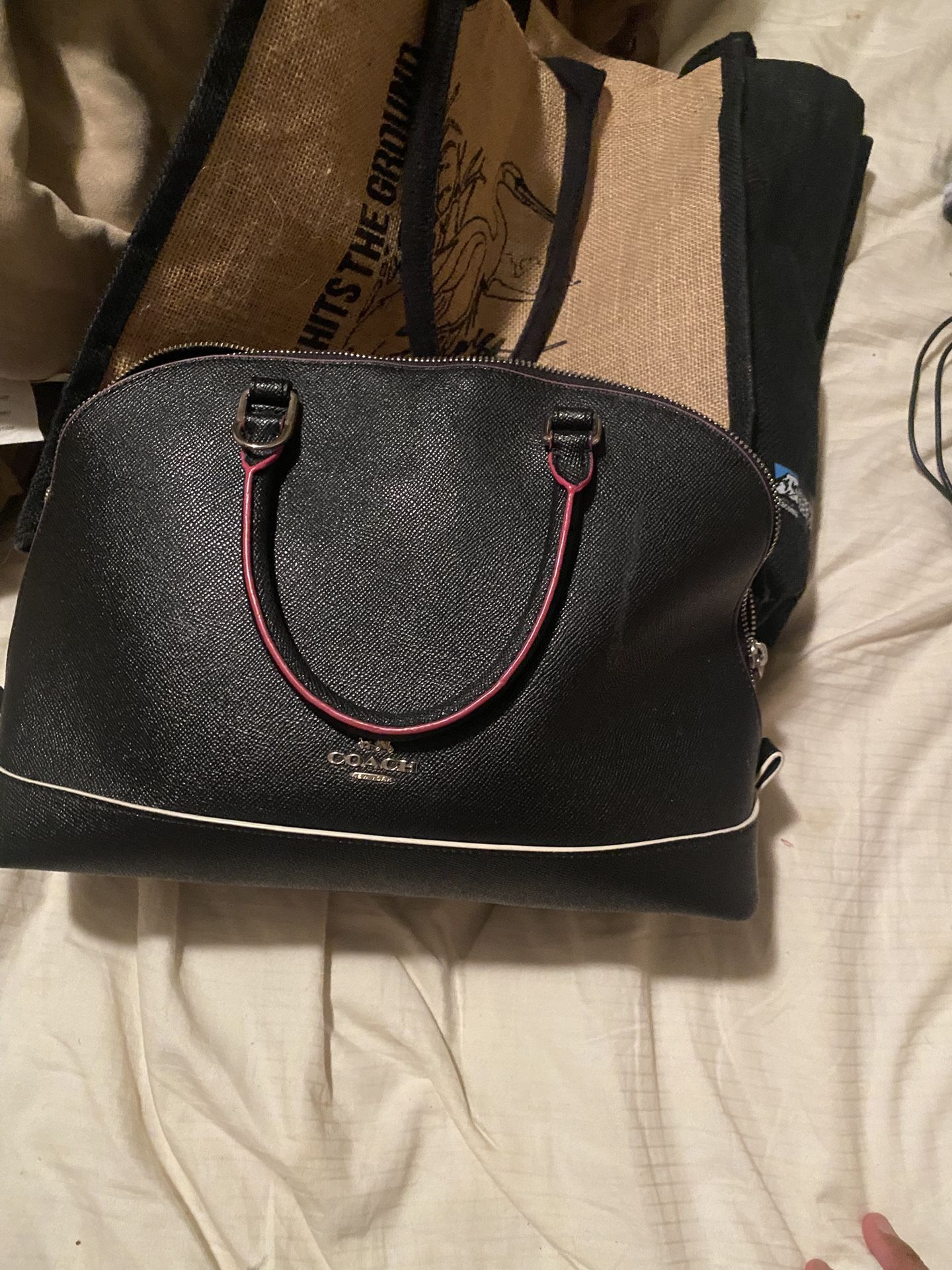 Coach Rowan Satchel in Black Leather