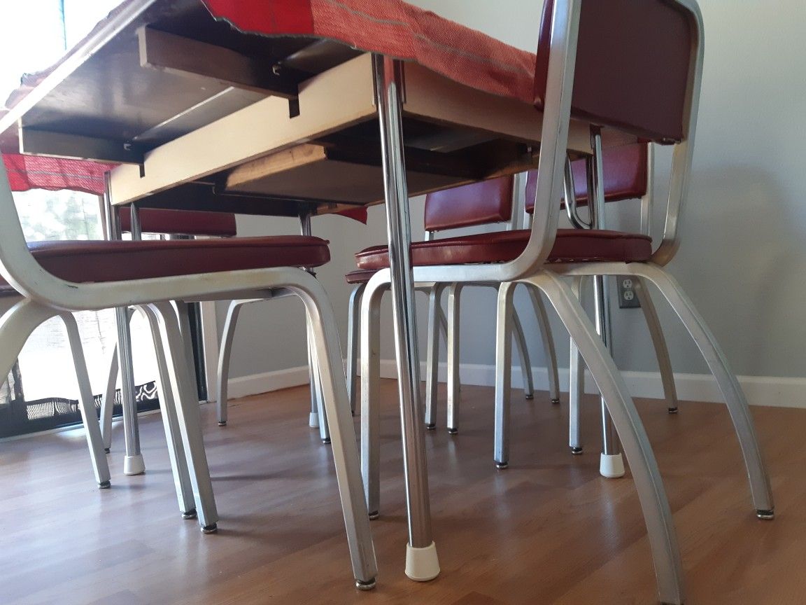 Vintage Retro Early 50s Mid Century Fomica Dining Table 6 Chairs MCM