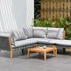 BRAND NEW 4 Piece Seating Set 100% FSC Certified Teak Wood Ideal Furniture Set For Outdoor & Patio
