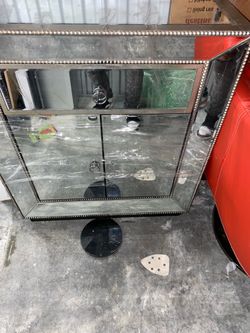 “Modern Mirrored Accent Cabinet ✨
